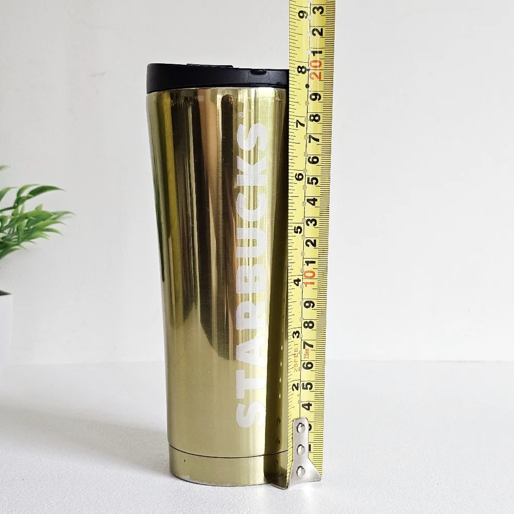 Starbucks 2016 Stainless Steel Vacuum Insulated Tumbler Mirror Gold 16Oz Cup Mug